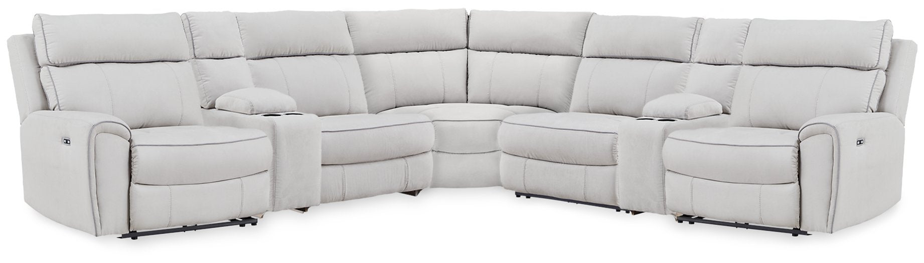 Social Pointe Reclining Sectional with Storage Consoles - LasVegasFurnitureOnline.com