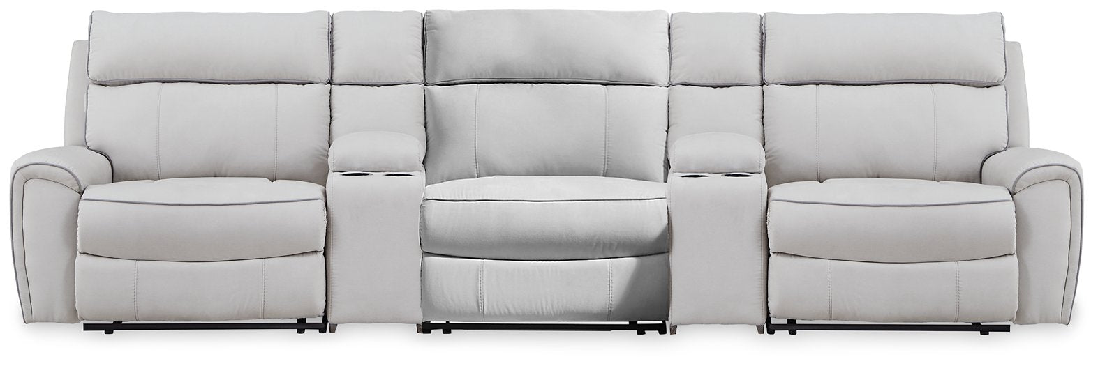 Social Pointe Reclining Sectional with Storage Consoles - LasVegasFurnitureOnline.com