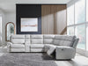 Social Pointe Reclining Sectional with Storage Console - LasVegasFurnitureOnline.com