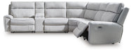 Social Pointe Reclining Sectional with Storage Console - LasVegasFurnitureOnline.com