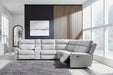 Social Pointe Reclining Sectional with Storage Consoles - LasVegasFurnitureOnline.com