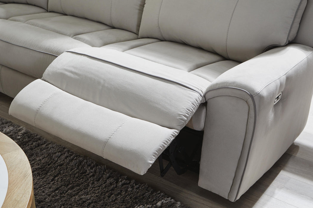 Social Pointe Reclining Sectional with Storage Console - LasVegasFurnitureOnline.com