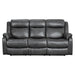 9990GY-3 - Double Lay Flat Reclining Sofa with Center Drop-Down Cup Holders - LasVegasFurnitureOnline.com