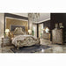 Dresden Bone PU & Gold Patina Eastern King Bed - LasVegasFurnitureOnline.com