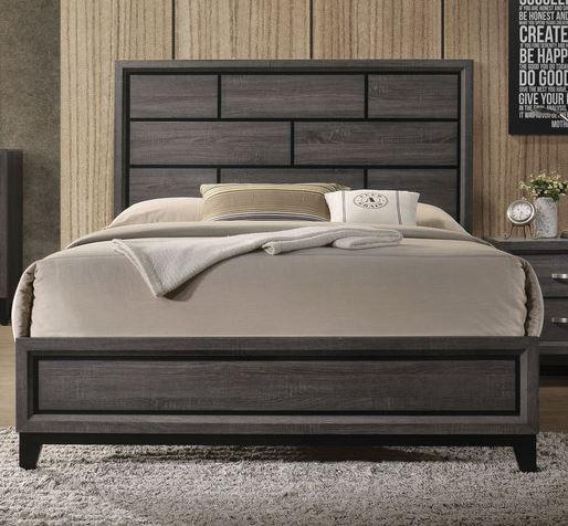 Acme Furniture Valdemar Queen Panel Bed in Weathered Gray 27050Q - LasVegasFurnitureOnline.com