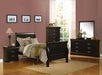 Louis Philippe III Black Twin Bed - LasVegasFurnitureOnline.com