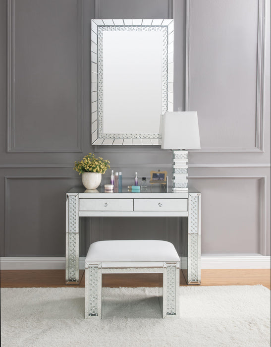 Nysa Mirrored & Faux Crystals Vanity Desk - LasVegasFurnitureOnline.com