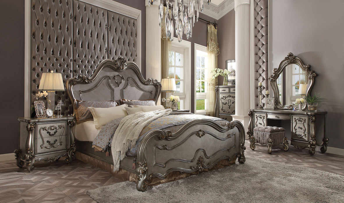 Versailles Antique Platinum Queen Bed - LasVegasFurnitureOnline.com