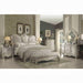Versailles Ivory Velvet & Bone White Queen Bed - LasVegasFurnitureOnline.com