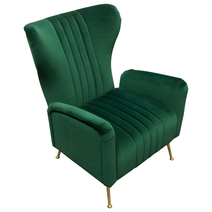 Ava Chair in Emerald Green Velvet w/ Gold Leg by Diamond Sofa