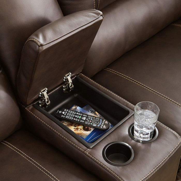 Dunleith Power Reclining Loveseat with Console - LasVegasFurnitureOnline.com