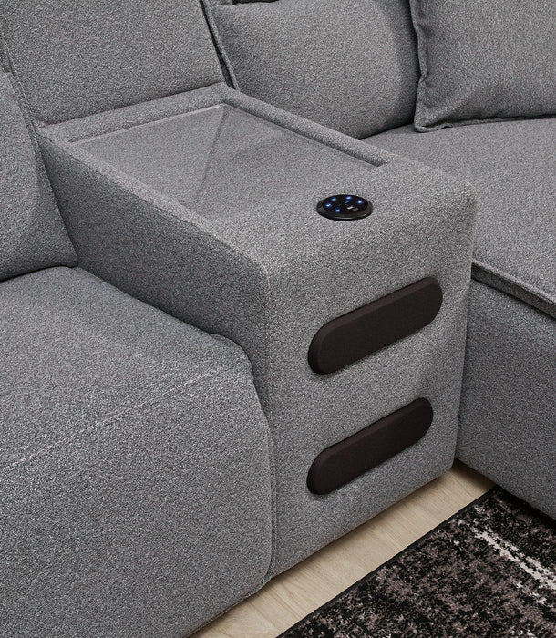Modmax II Power Reclining Sectional with Audio Consoles - LasVegasFurnitureOnline.com