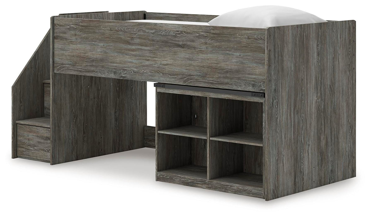 Frandern Loft Bed with Bookcase Storage - LasVegasFurnitureOnline.com