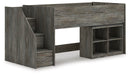 Frandern Loft Bed with Bookcase Storage - LasVegasFurnitureOnline.com
