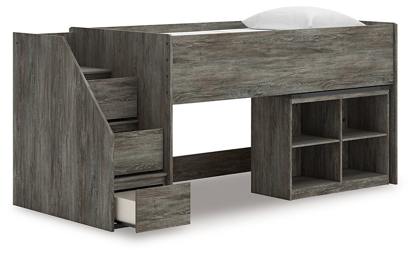 Frandern Loft Bed with Bookcase Storage - LasVegasFurnitureOnline.com