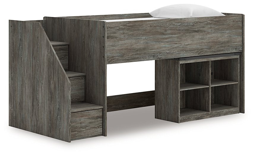 Frandern Loft Bed with Bookcase Storage - LasVegasFurnitureOnline.com