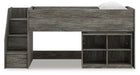 Frandern Loft Bed with Bookcase Storage - LasVegasFurnitureOnline.com