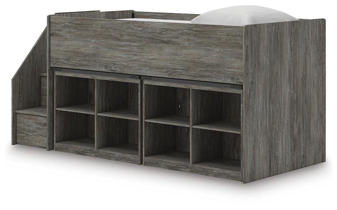 Frandern Loft Bed with Bookcase Storage - LasVegasFurnitureOnline.com