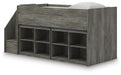 Frandern Loft Bed with Bookcase Storage - LasVegasFurnitureOnline.com