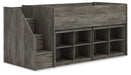 Frandern Loft Bed with Bookcase Storage - LasVegasFurnitureOnline.com