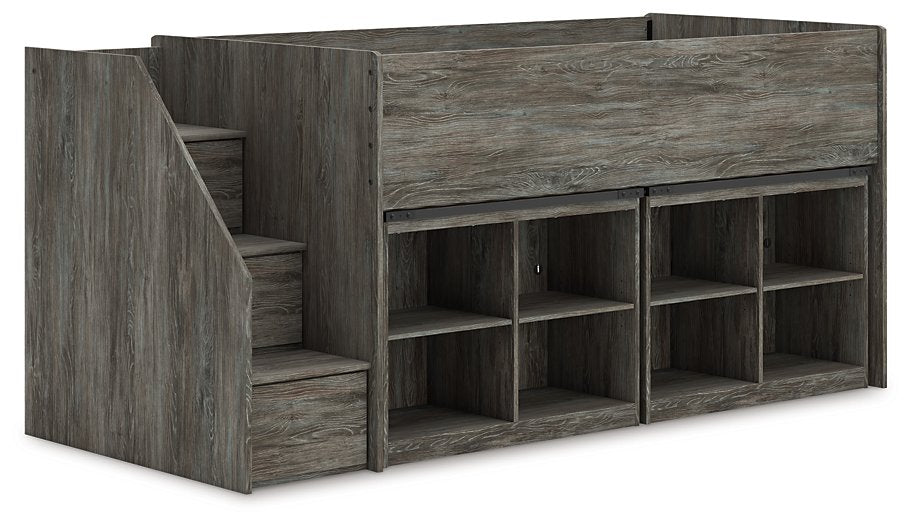 Frandern Loft Bed with Bookcase Storage - LasVegasFurnitureOnline.com