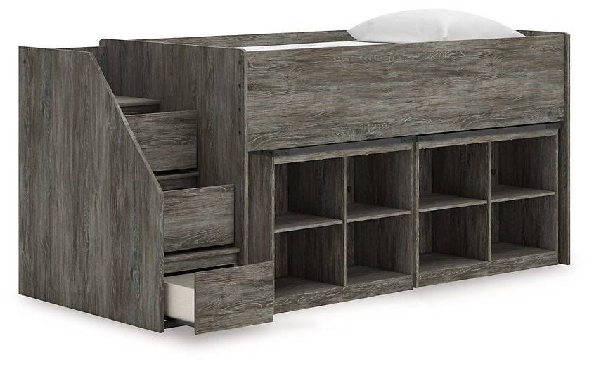 Frandern Loft Bed with Bookcase Storage - LasVegasFurnitureOnline.com