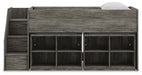 Frandern Loft Bed with Bookcase Storage - LasVegasFurnitureOnline.com