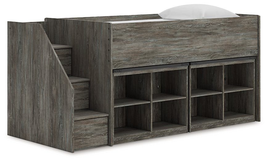 Frandern Loft Bed with Bookcase Storage - LasVegasFurnitureOnline.com
