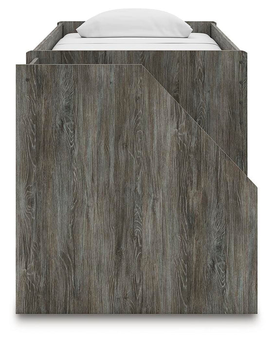 Frandern Loft Bed with Bookcase and Drawer Storage - LasVegasFurnitureOnline.com