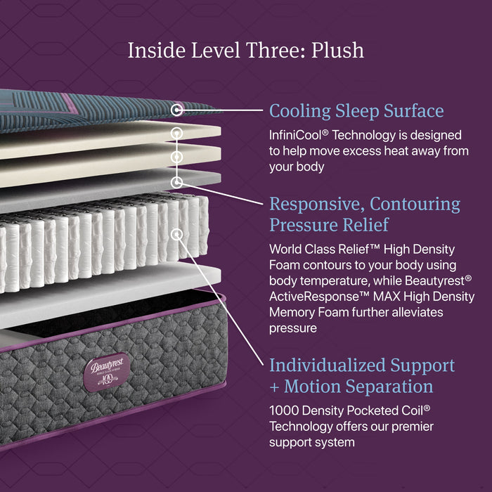Beautyrest World Class Hybrid Level Three Plush Mattress