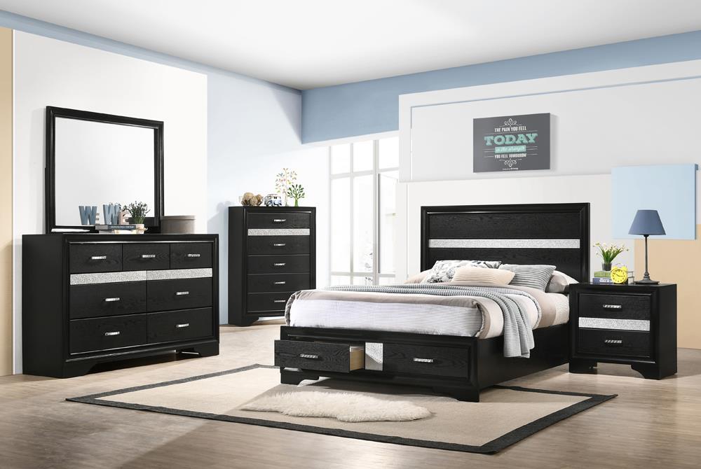 Miranda Full & Twin Storage Bed Black
