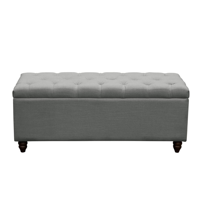 Park Ave Tufted Lift-Top Storage Trunk by Diamond Sofa - Grey Linen