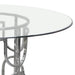 Avalon 54" Round Glass Top Dining Table with Round Stainless Steel Base by Diamond Sofa - LasVegasFurnitureOnline.com