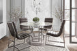 Avalon 54" Round Glass Top Dining Table with Round Stainless Steel Base by Diamond Sofa - LasVegasFurnitureOnline.com