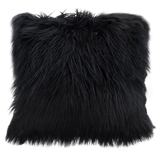 18" Square Accent Pillow by Diamond Sofa in Black Dual-Sided Faux Fur - LasVegasFurnitureOnline.com