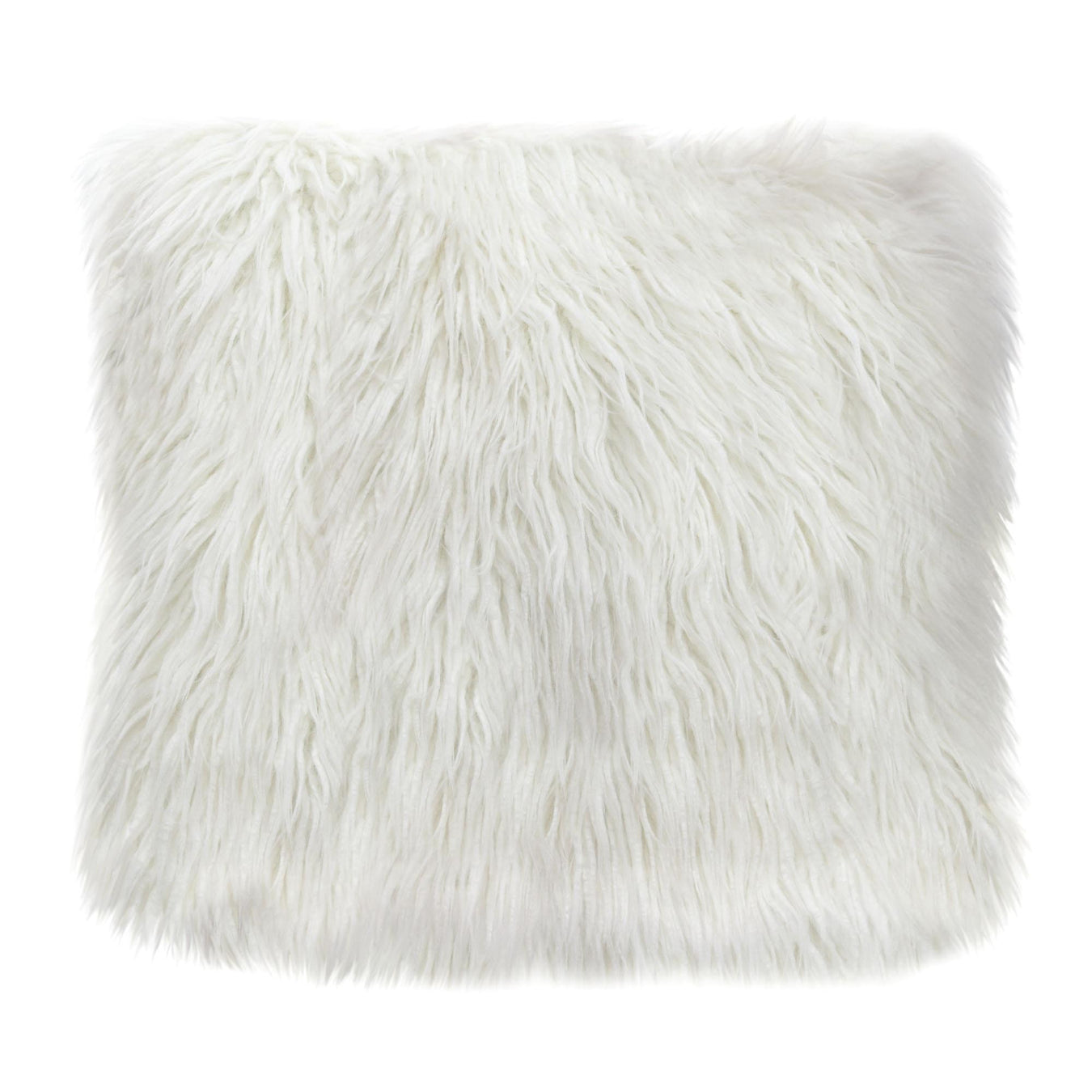 18" Square Accent Pillow by Diamond Sofa in White Dual-Sided Faux Fur - LasVegasFurnitureOnline.com