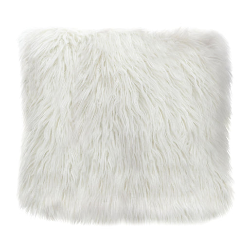 18" Square Accent Pillow by Diamond Sofa in White Dual-Sided Faux Fur - LasVegasFurnitureOnline.com