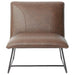 Jordan Armless Accent Chair in Chocolate Leatherette with Chrome Metal Base by Diamond Sofa - LasVegasFurnitureOnline.com