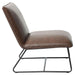Jordan Armless Accent Chair in Chocolate Leatherette with Chrome Metal Base by Diamond Sofa - LasVegasFurnitureOnline.com