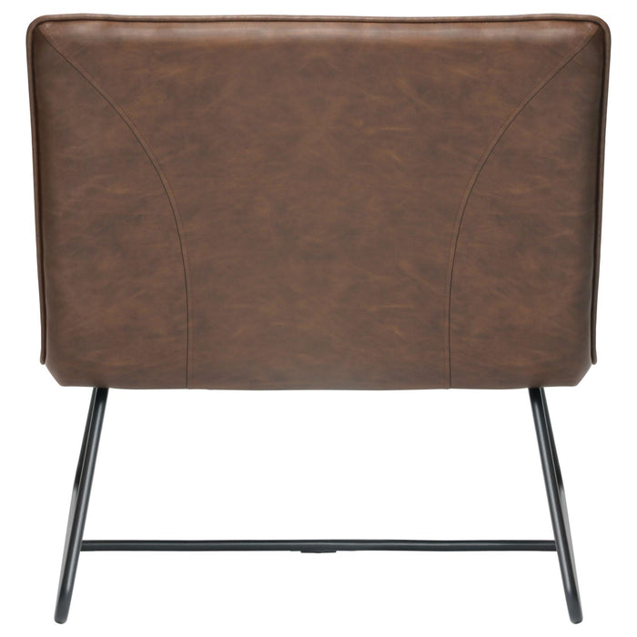 Jordan Armless Accent Chair in Chocolate Leatherette with Chrome Metal Base by Diamond Sofa - LasVegasFurnitureOnline.com