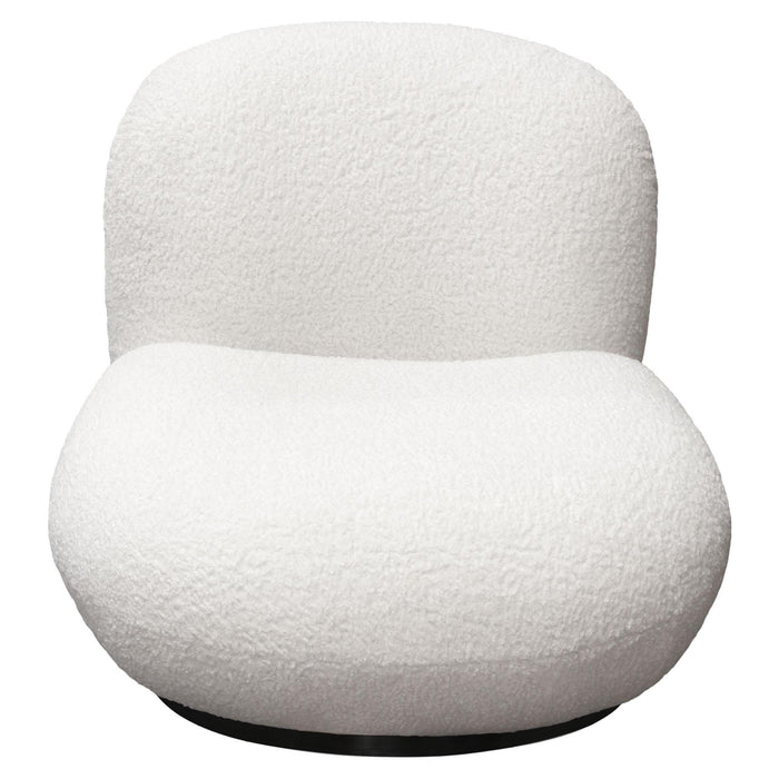 Simone Swivel Accent Chair in White Faux Sheepskin Fabric by Diamond Sofa - LasVegasFurnitureOnline.com