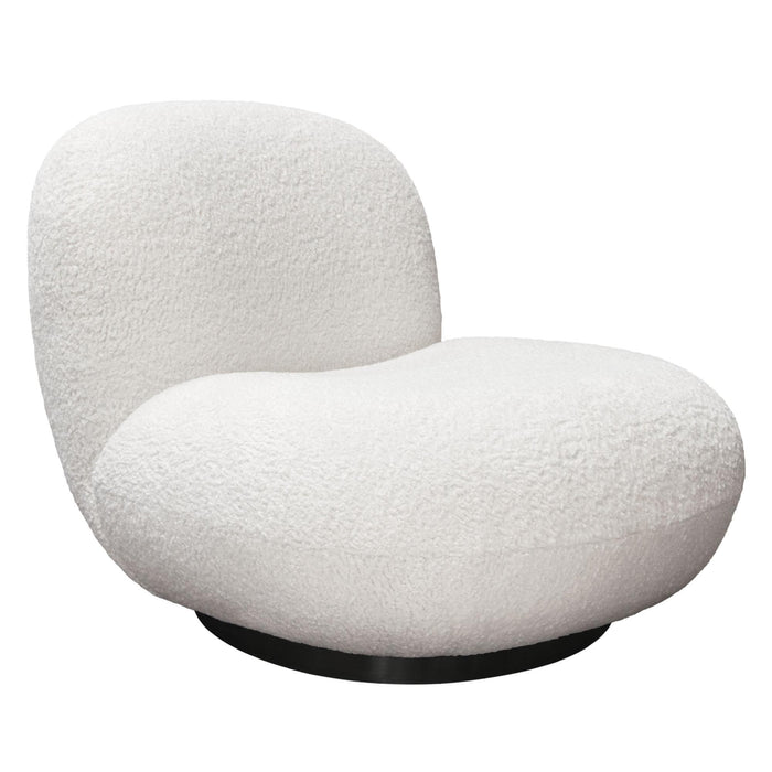 Simone Swivel Accent Chair in White Faux Sheepskin Fabric by Diamond Sofa - LasVegasFurnitureOnline.com