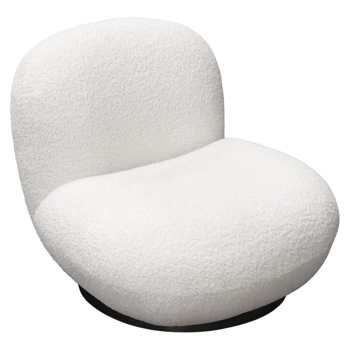 Simone Swivel Accent Chair in White Faux Sheepskin Fabric by Diamond Sofa - LasVegasFurnitureOnline.com