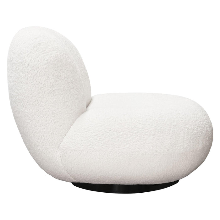Simone Swivel Accent Chair in White Faux Sheepskin Fabric by Diamond Sofa - LasVegasFurnitureOnline.com