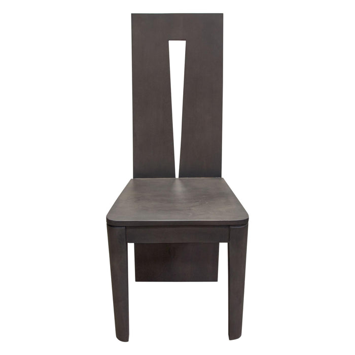 Motion 2-Pack Solid Mango Wood Dining Chair in Smoke Grey Finish w/ Silver Metal Inlay by Diamond Sofa