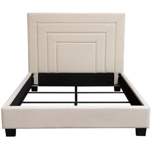 Savannah 58" Queen Slipcover Bed in White Linen Fabric