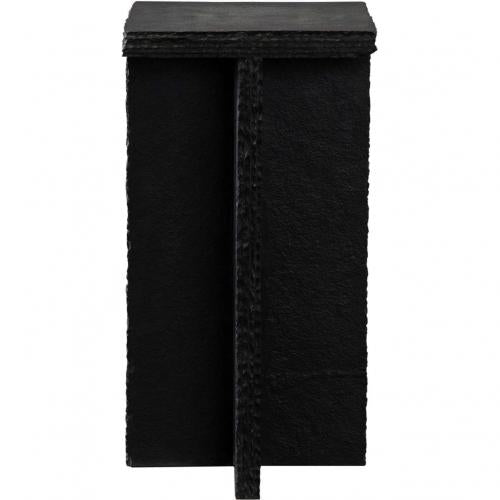 Spectre Black Slat Stone Accent Table
