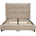 Beverly Queen Bed with Integrated Footboard Storage Unit & Accent Wings in Sand Fabric By Diamond Sofa - LasVegasFurnitureOnline.com
