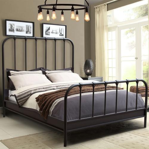 Mateo Rust Brown Powder Coat Metal Queen Bed - LasVegasFurnitureOnline.com