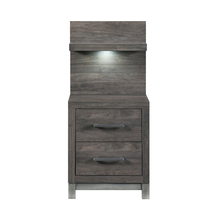 Zephyr Night Stand with Wall Panel - LasVegasFurnitureOnline.com